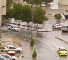 Hujan Deras Guyur Madinah, Jalan-jalan Tergenang Air
